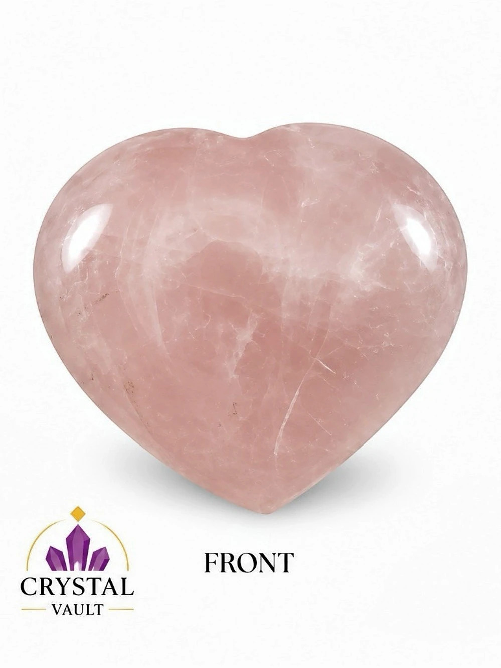 Rose Quartz Heart Polished Crystal | Pink Love Stone 2” | Crystal Vault